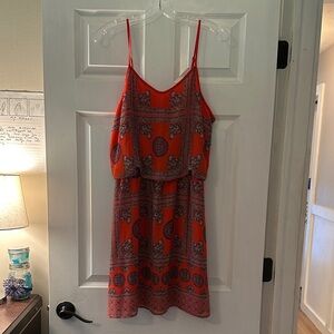 Pixley Red paisley print strappy Mini Dress